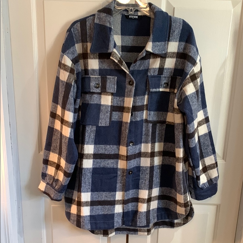 Blue Plaid Women's Jacket